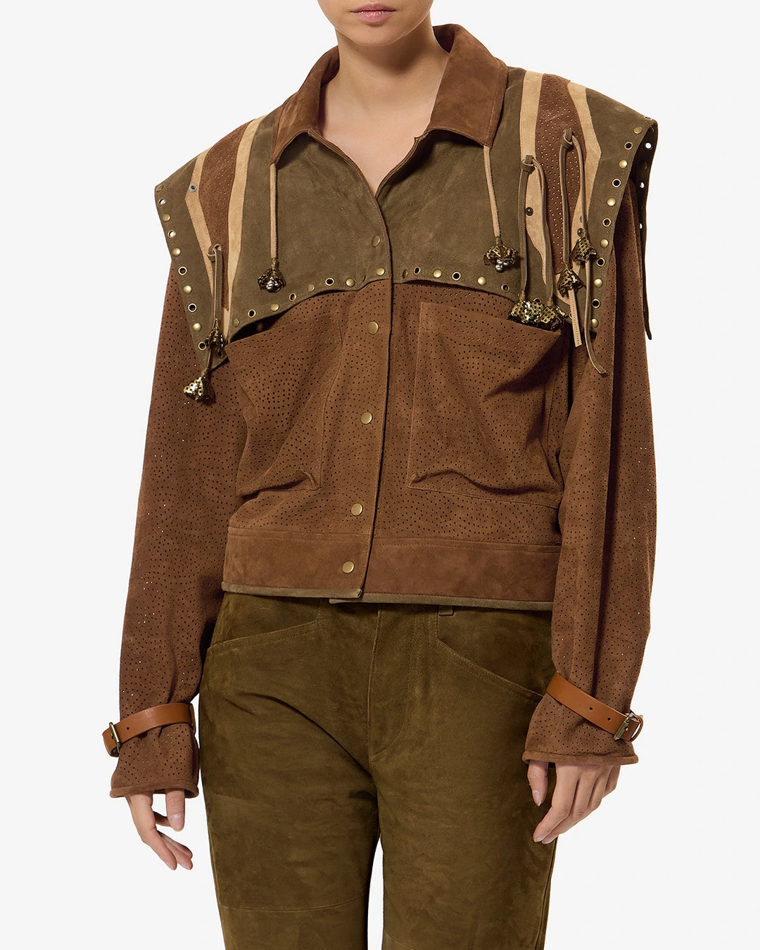Veste En Cuir Kayae - Femme - Bronze - Taille 38 - 5