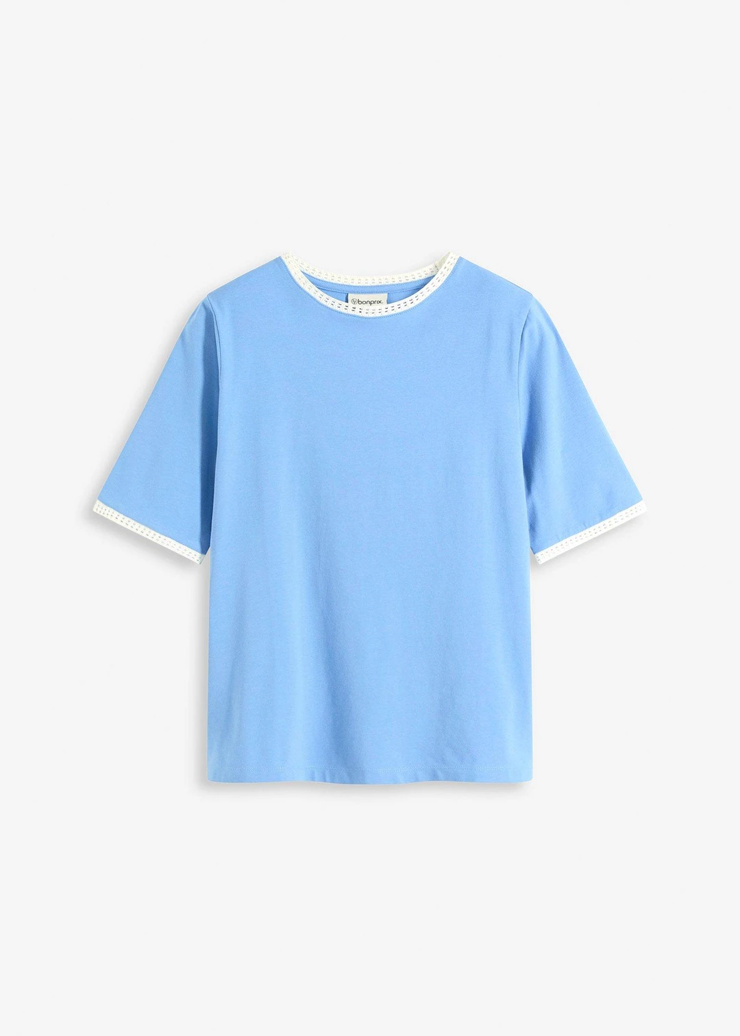 T-shirt à liserés en dentelle