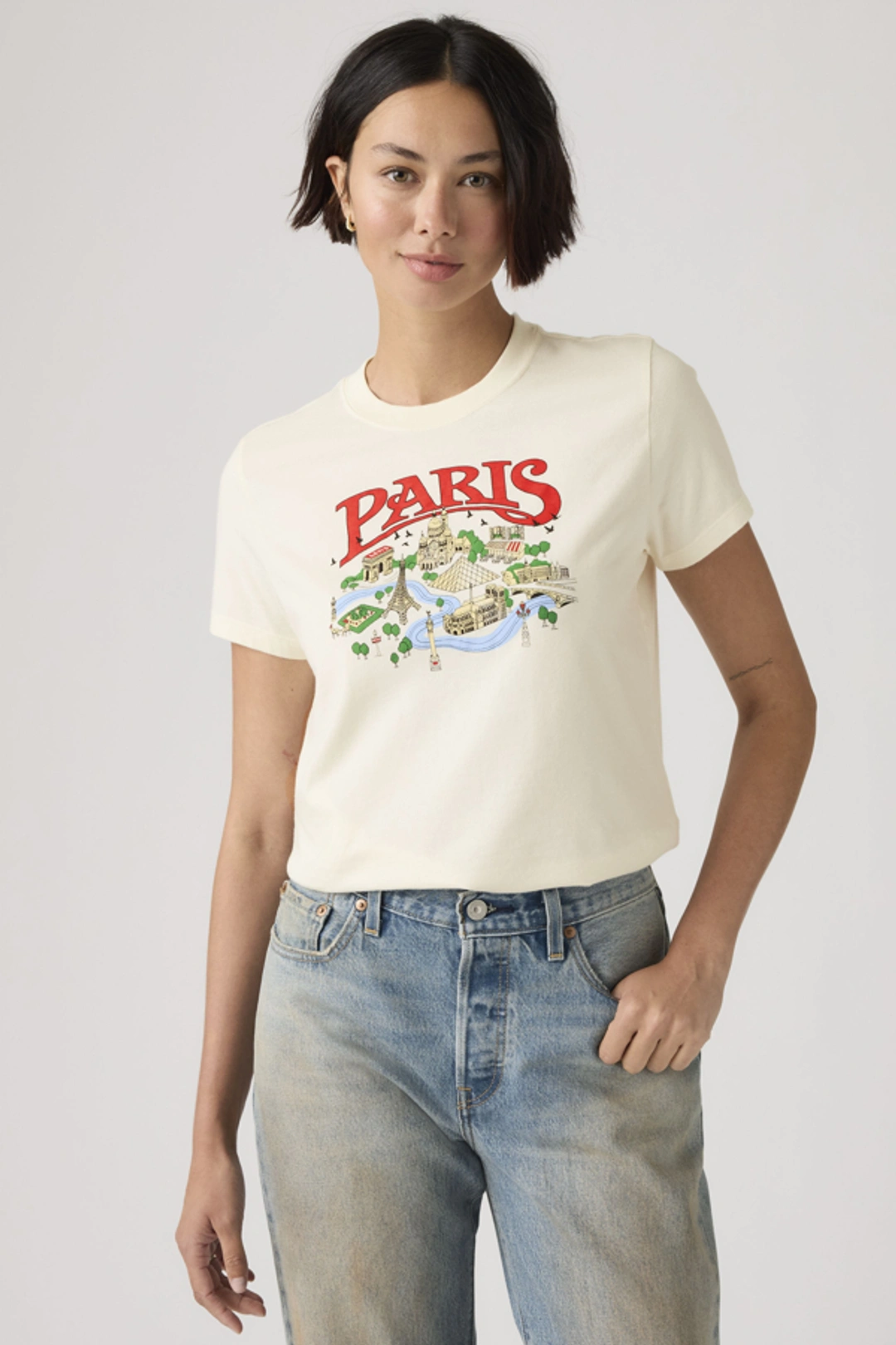 Levi's T Shirt Graphique Favorite - Femme - Blanc / London Egret - XS