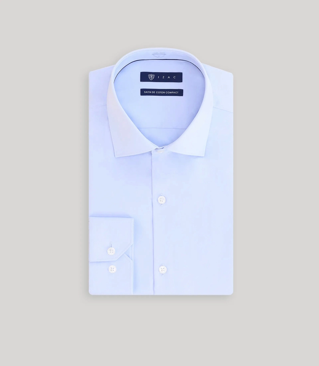 IZAC - Chemise ville satin de coton ciel