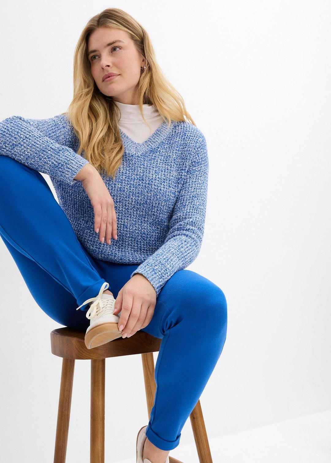 Pantalon à taille élastiquée en Punto di Roma confortable - 3