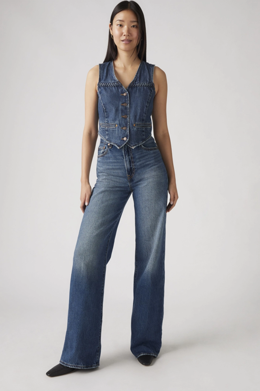 Levi's Pantalon Ribcage Wide Leg - Femme - Marron / Hot Fudge - 33X32