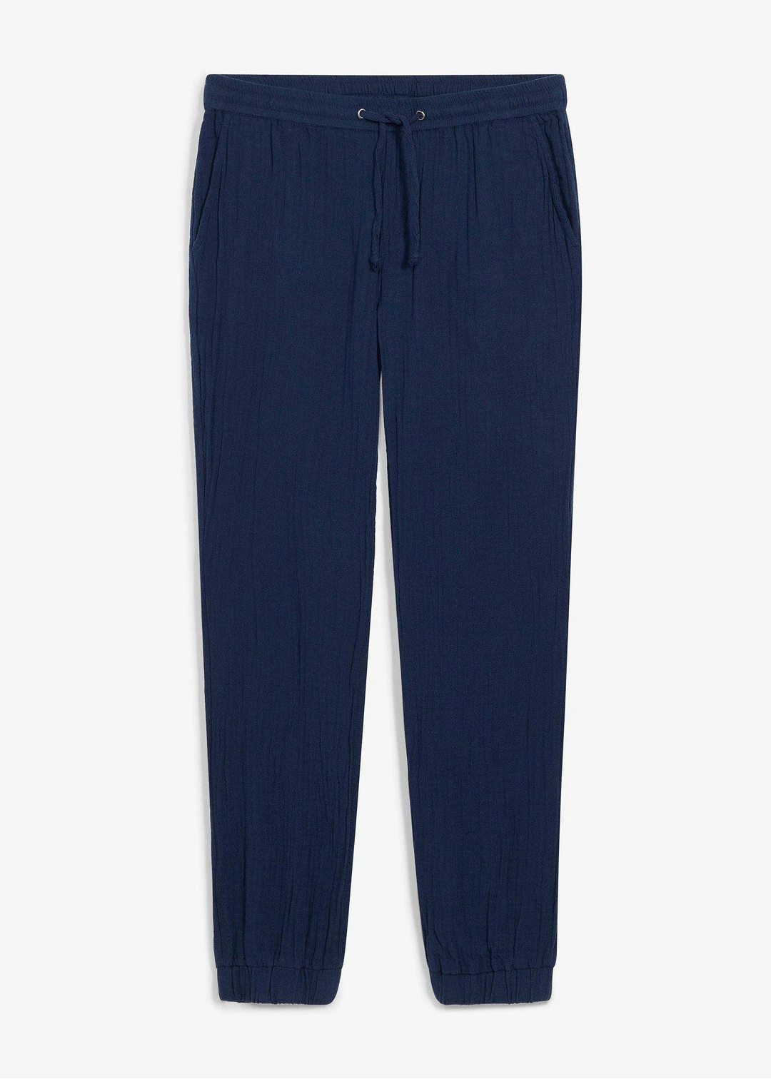 Pantalon jogger regular en gaze de coton, fuselé