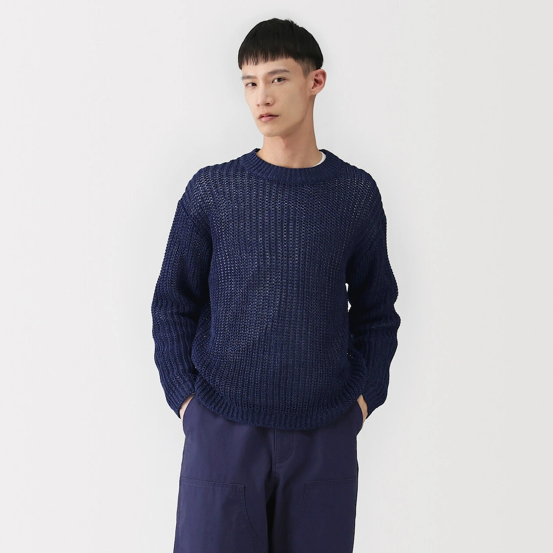 Pull en coton biologique à grosses mailles et torsadé pour homme