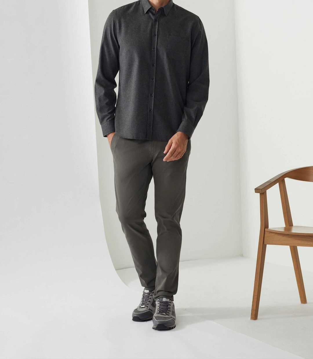 IZAC - Chemise casual anthracite ''Arthur''