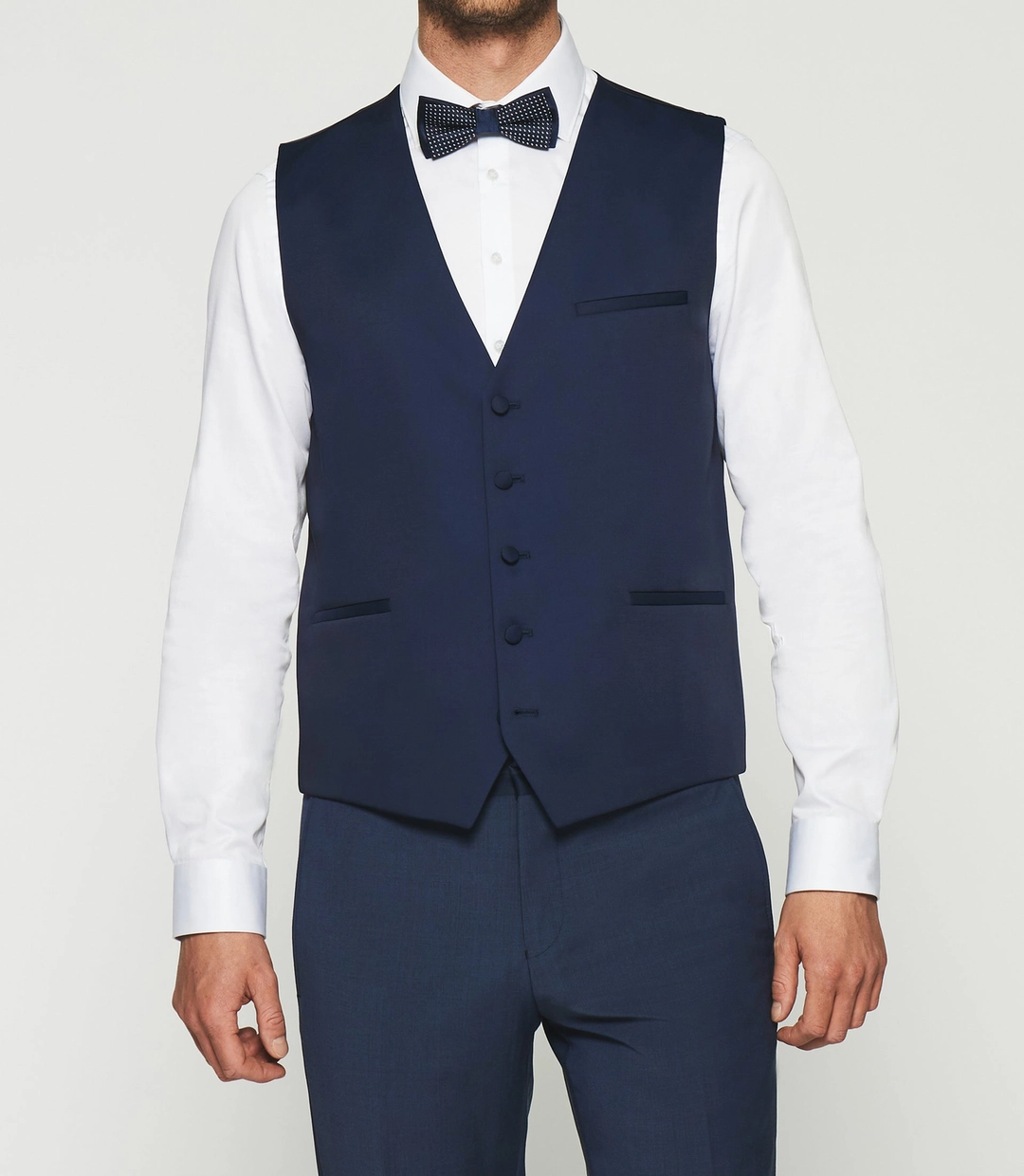 IZAC - Gilet de costume marine JSATIN
