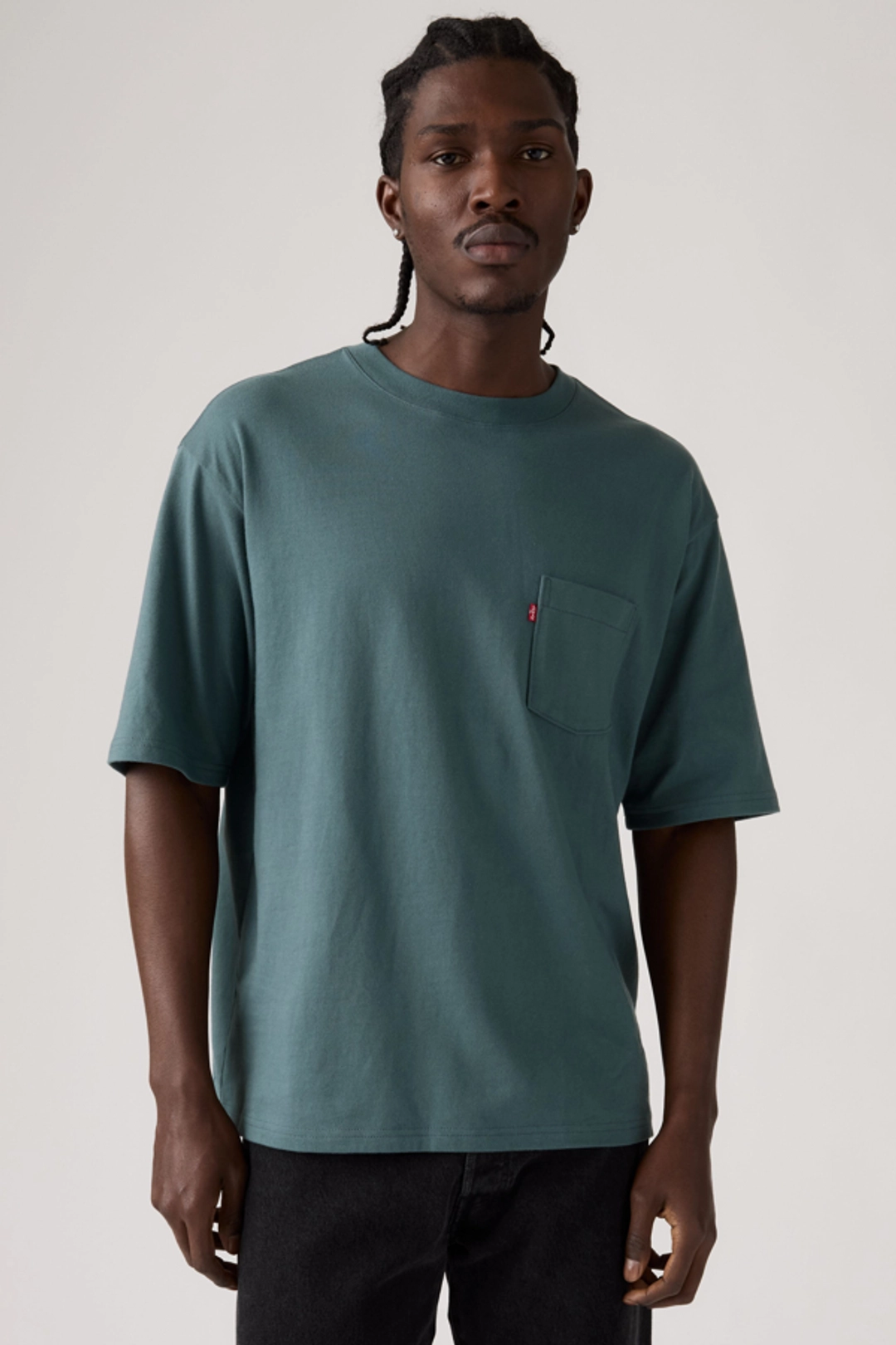 Levi's T Shirt À Poche Manche Mi Longue - Homme - Noir / Jet Black - 2XL