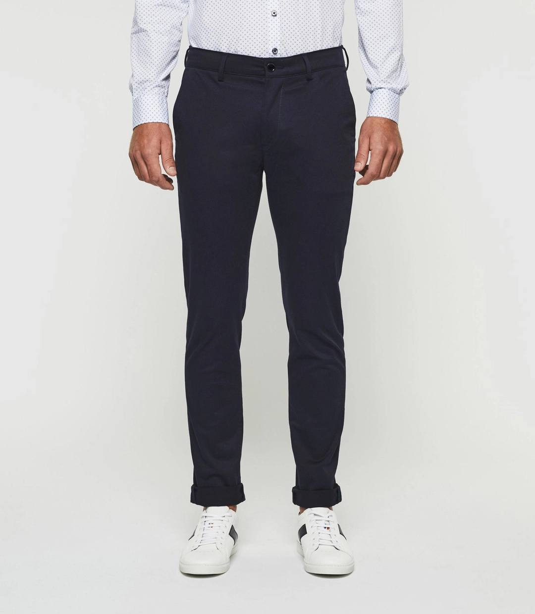 IZAC - Pantalon chino satin marine PANAMAOUT