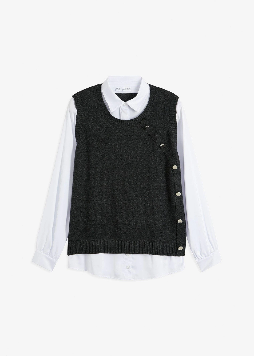 Pull à empiècement chemisier