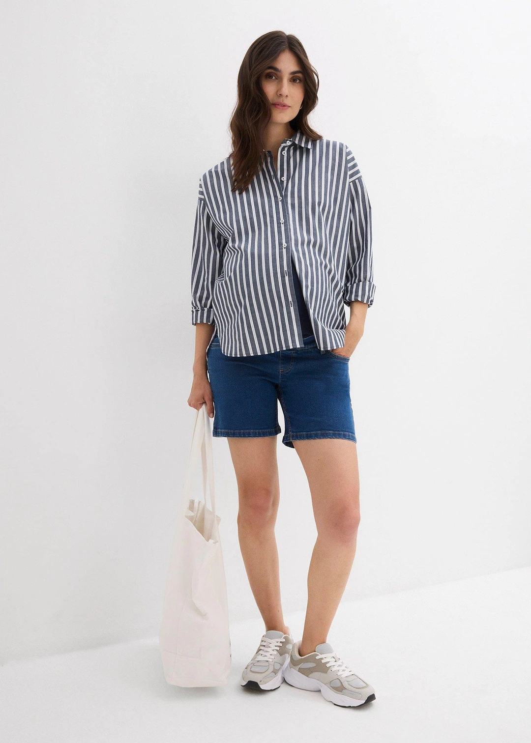 Short de grossesse en coton denim extensible - 2