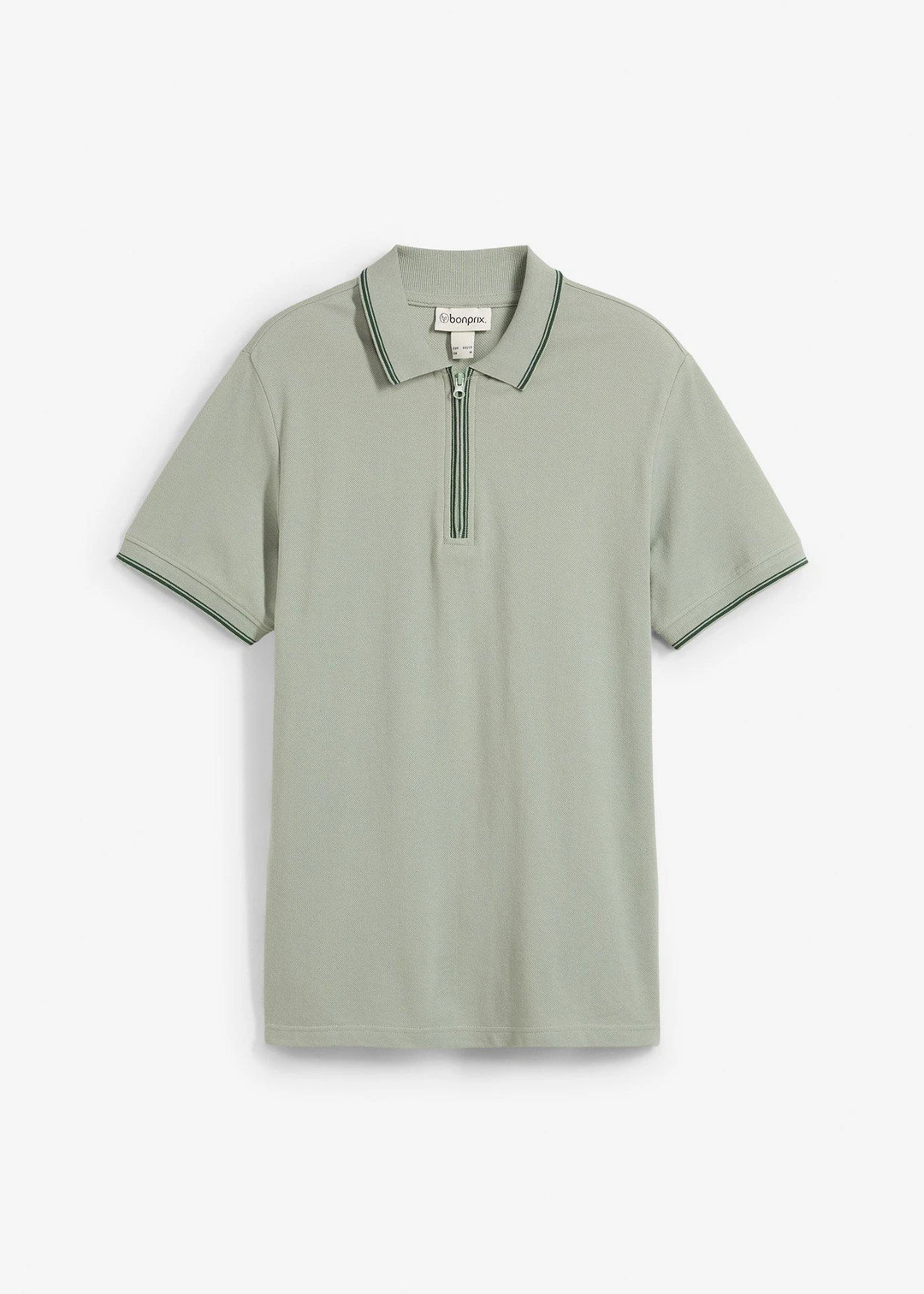 Polo zippé en maille piquée 100% coton
