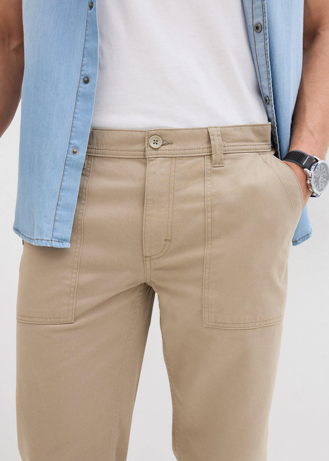 Bermuda long avec poches plaquées, Regular Fit - 3