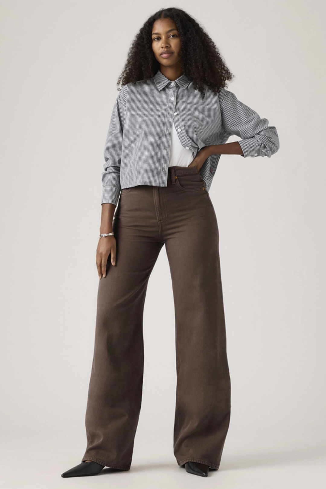 Levi's Pantalon Ribcage Wide Leg - Femme - Marron / Hot Fudge - 33X32