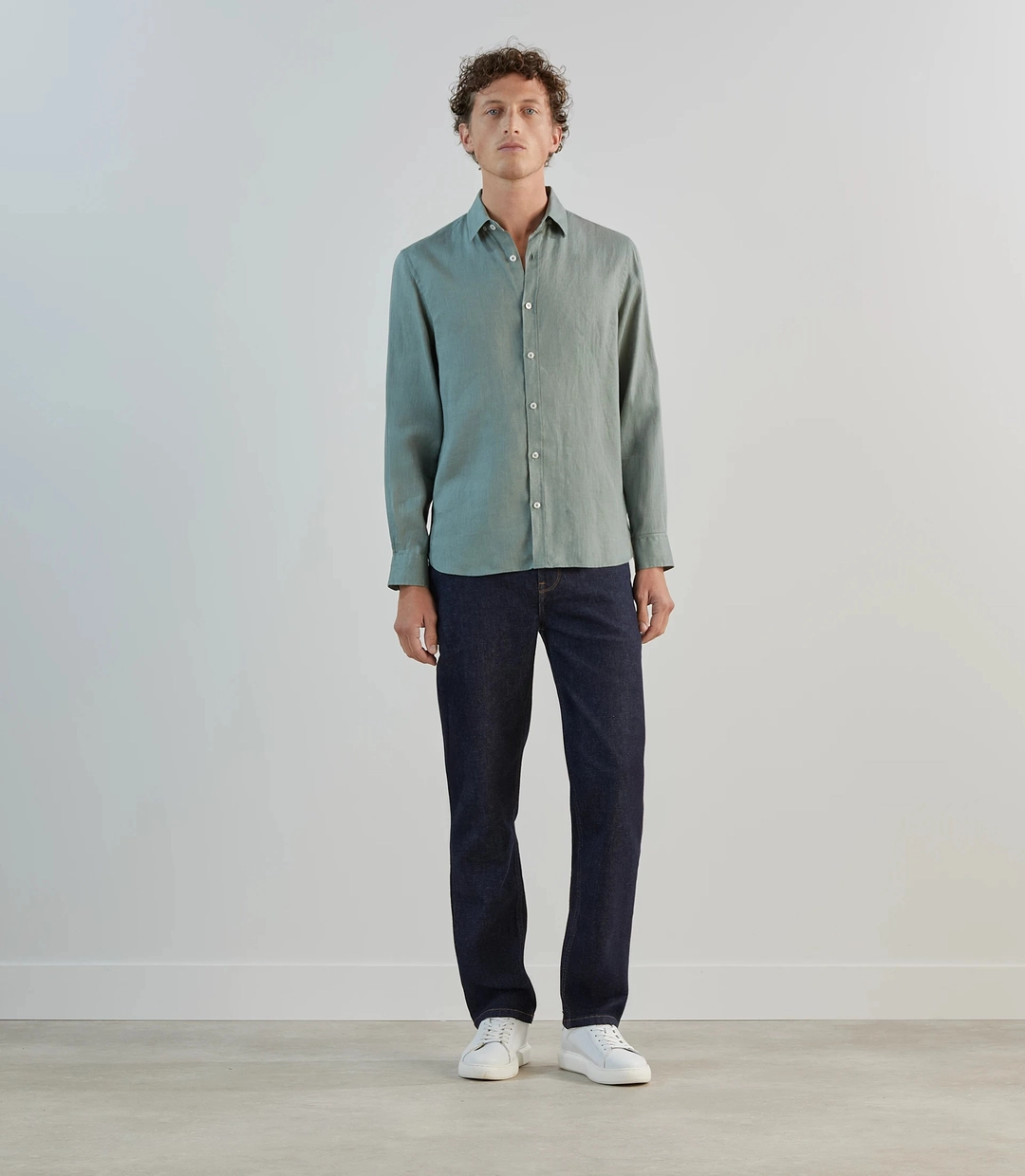IZAC - Chemise 100% lin lichen