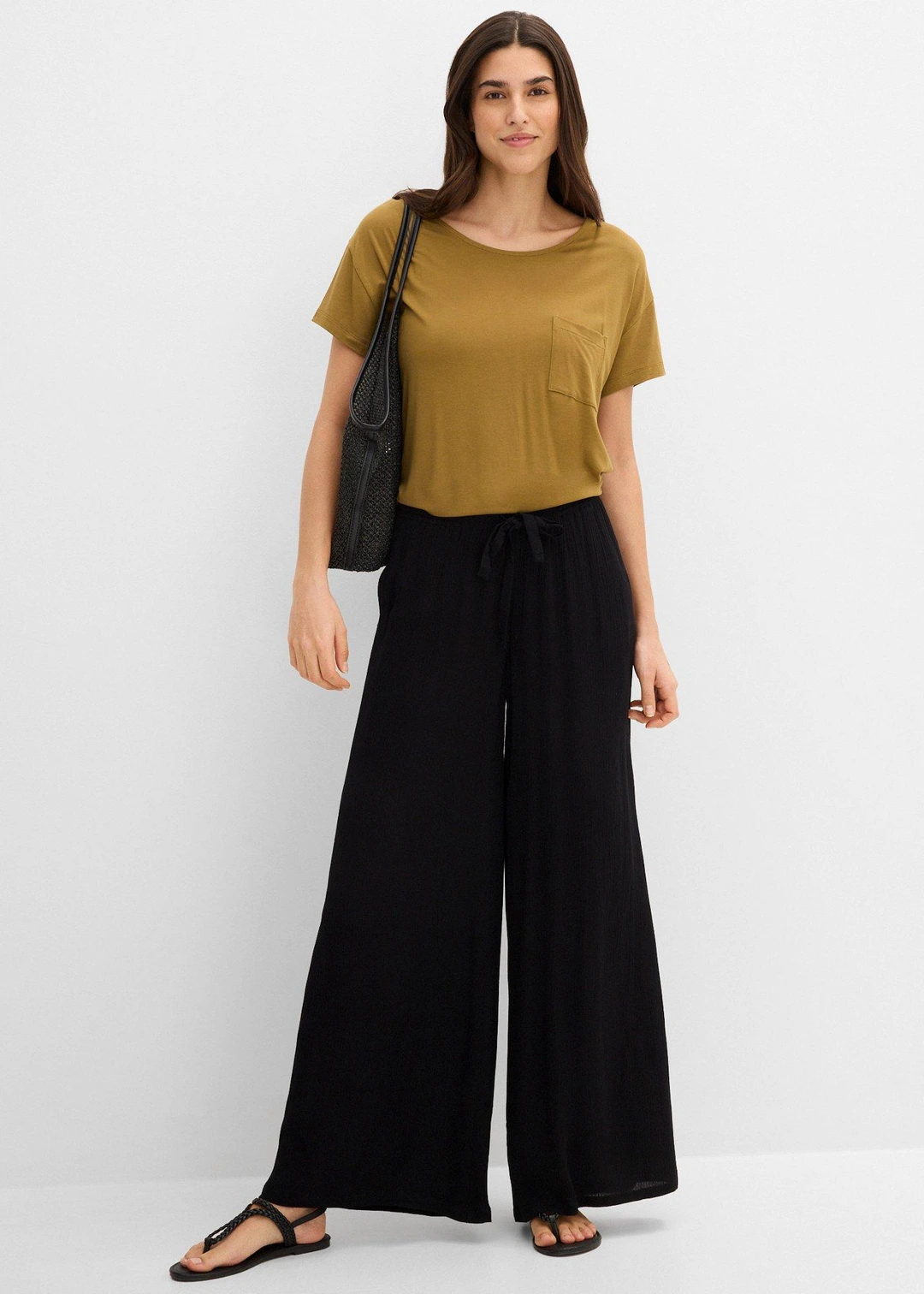 Pantalon large en viscose fine - 2