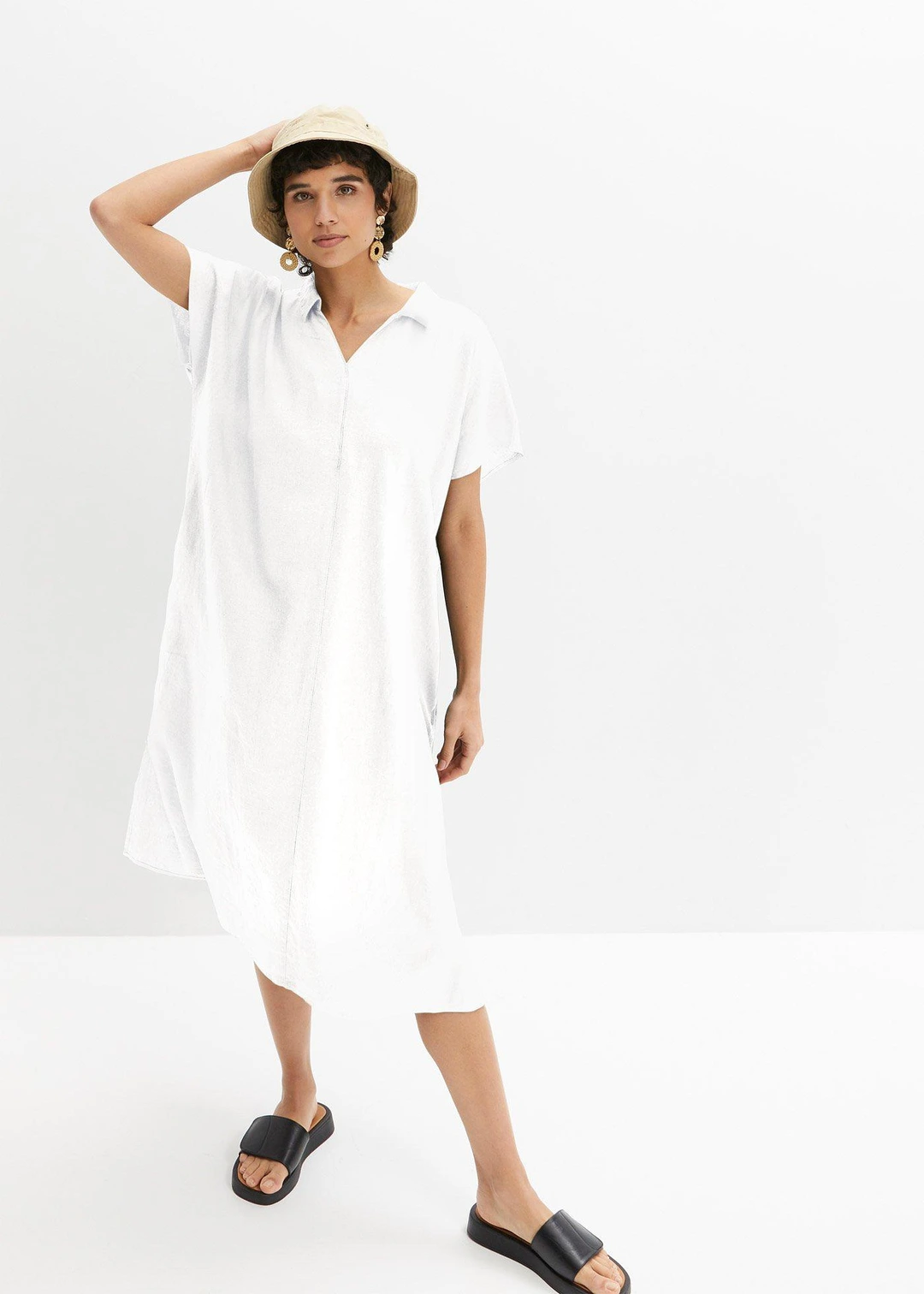 Robe caftan légère en lin et viscose - 2