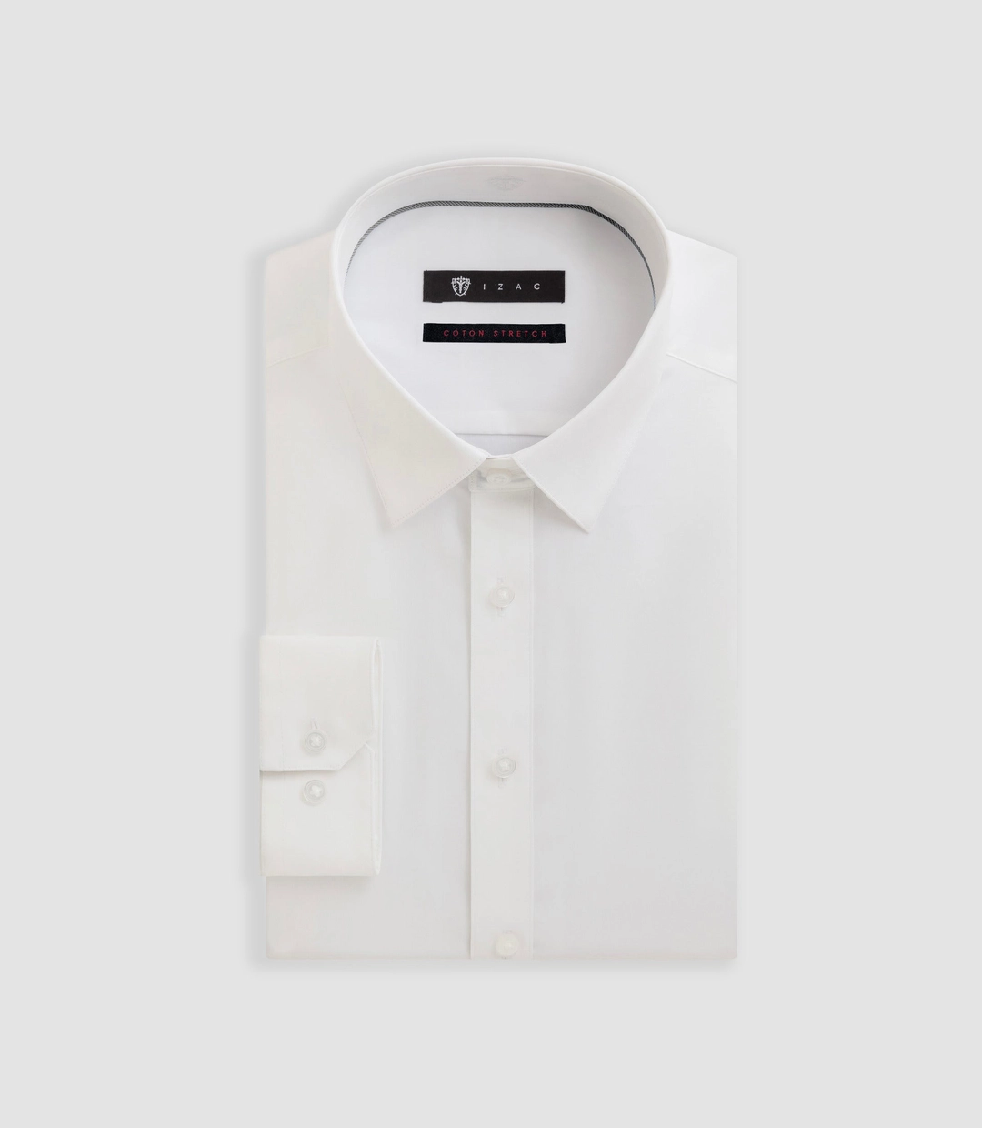 IZAC - Chemise slim en popeline stretch blanche MALTE