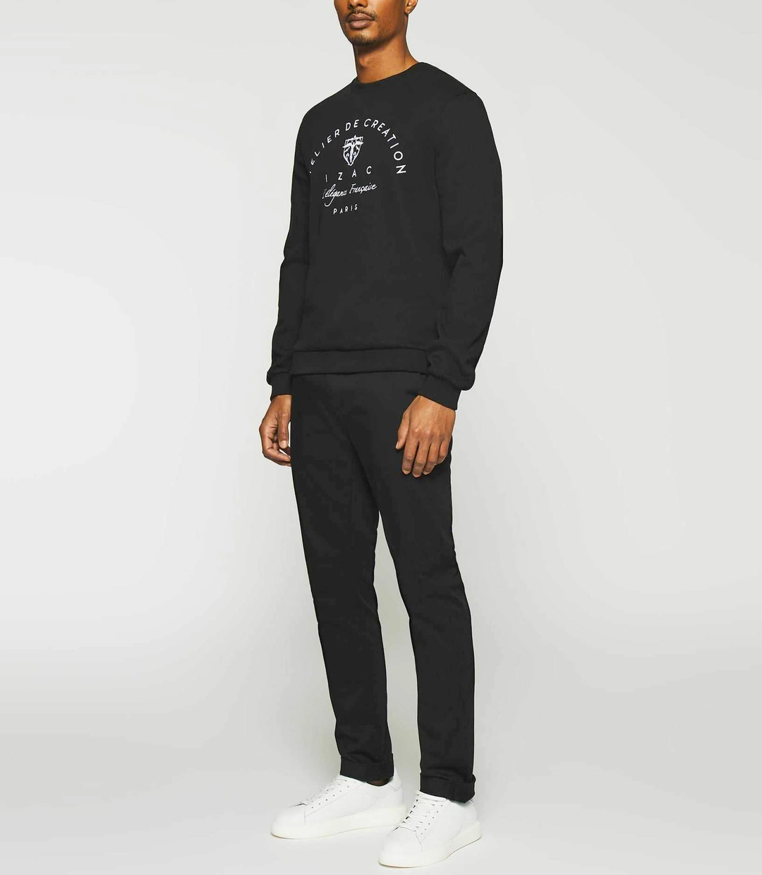 IZAC - Sweat à broderie noir SWDURAN