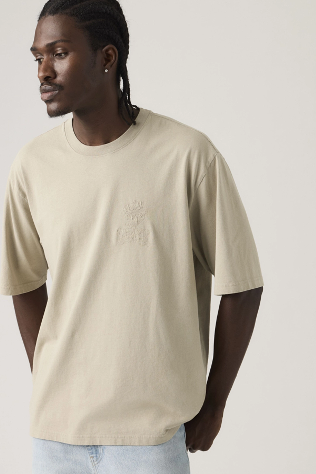 Levi's T Shirt Manche Mi Longue - Homme - Beige / Vintage Khaki - XL