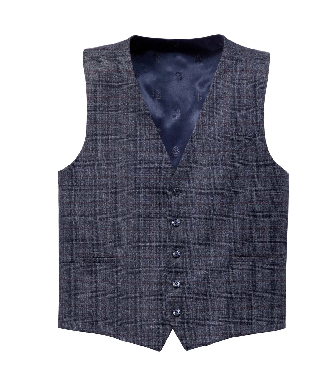 IZAC - Gilet Prince de Galles bleu ''Queclatant''