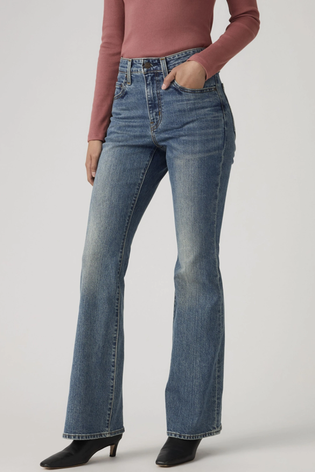 Levi's Jean 726 Taille Haute Flare - Femme - Noir / Midnight Gaze - 34X32 - 2