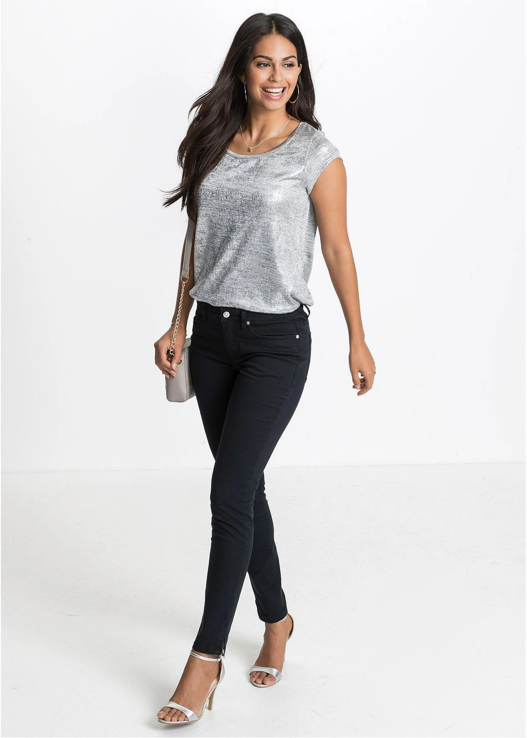 Jean skinny taille mi-haute, cropped - 2