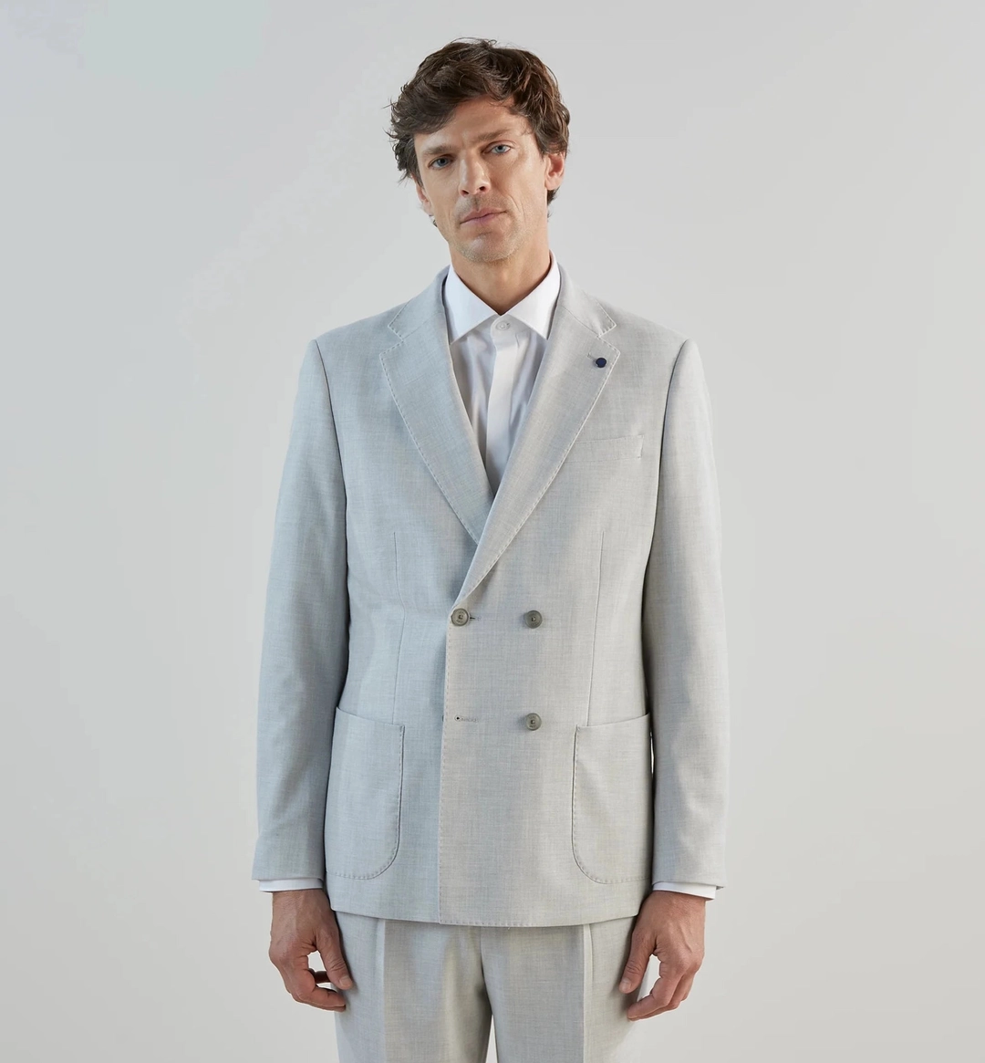 IZAC - Costume croisé gris clair