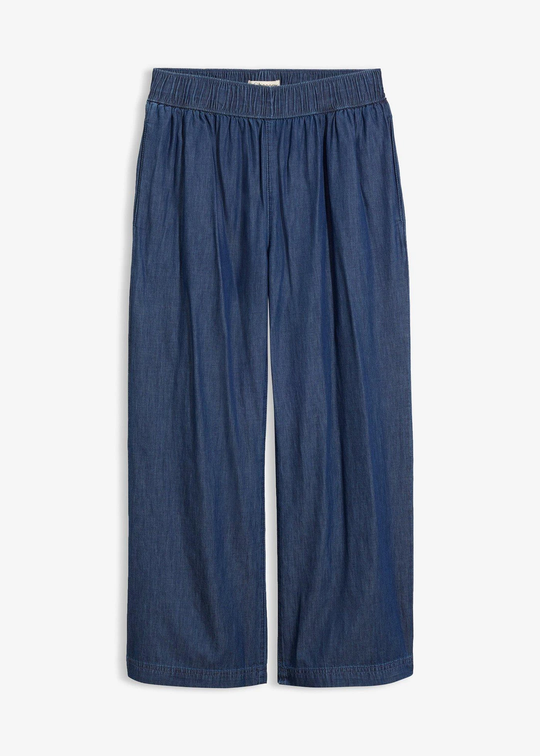 Jean large, taille haute, cropped