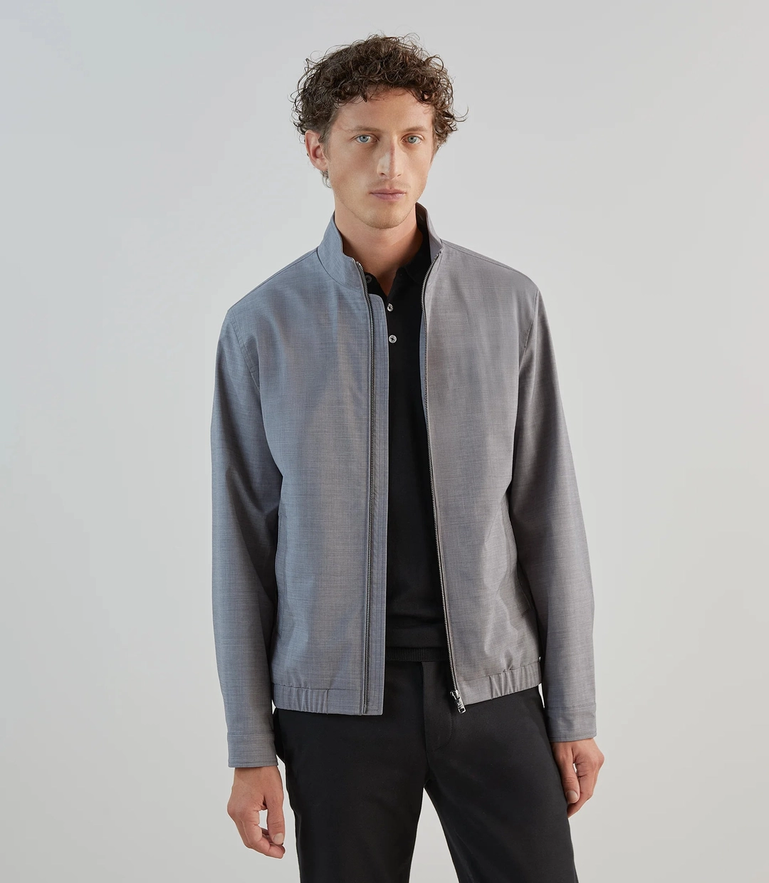 IZAC - Blouson col montant gris chiné