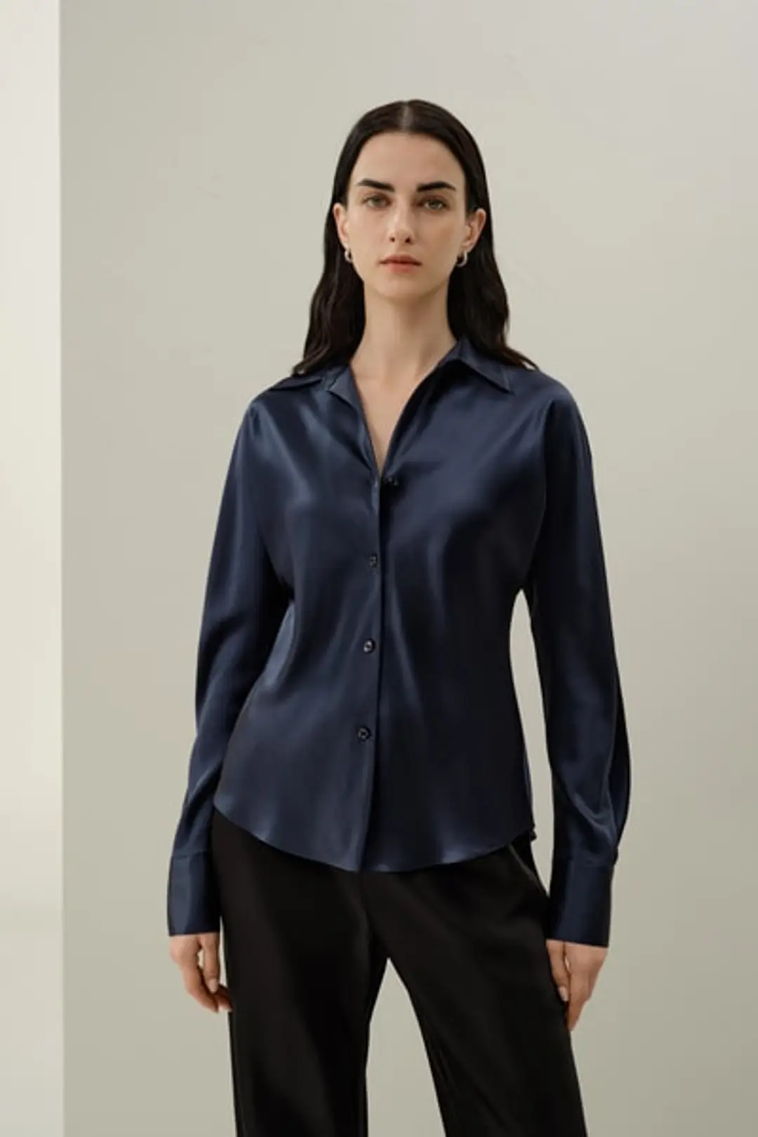 Chemise en Soie Coupe Biais de Luxe | Chemisier Premium Lavable pour Femmes