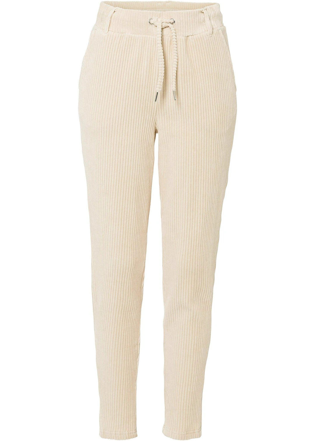 Pantalon en velours côtelé à taille élastiquée