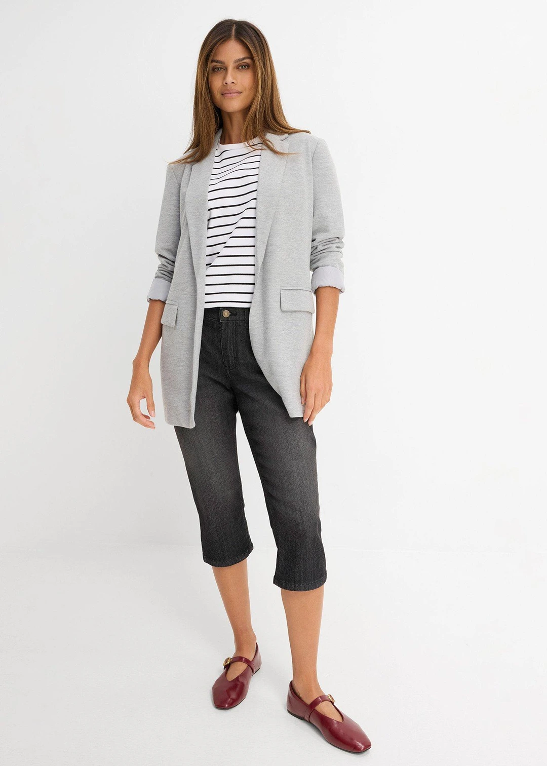Jean slim, taille mi-haute, longueur 3/4 - 2