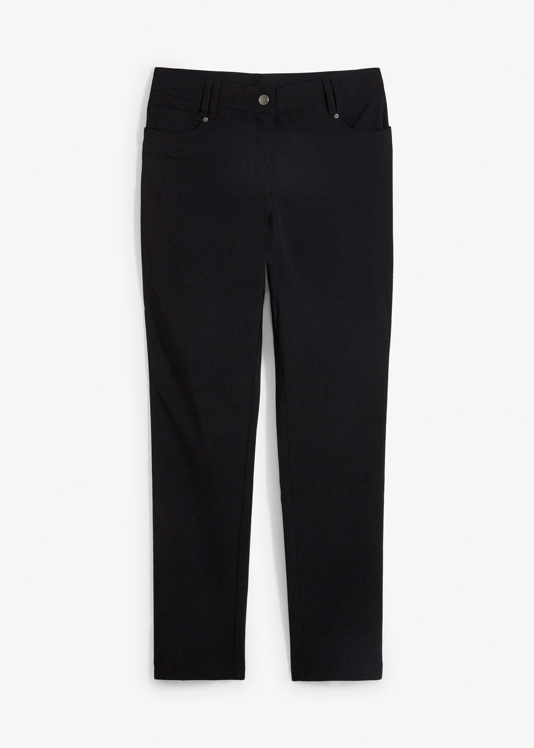 Pantalon droit en bengaline extensible, taille élastiquée