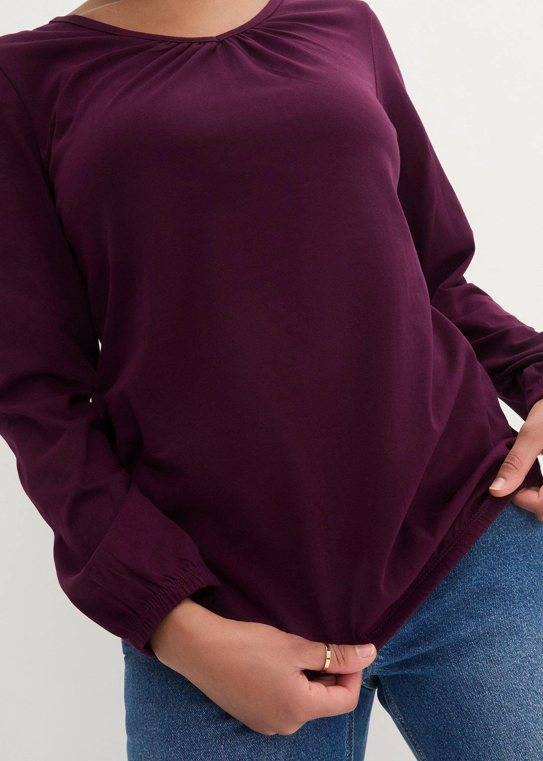 T-shirt manches longues 100% coton, finitions élastiquées - 3