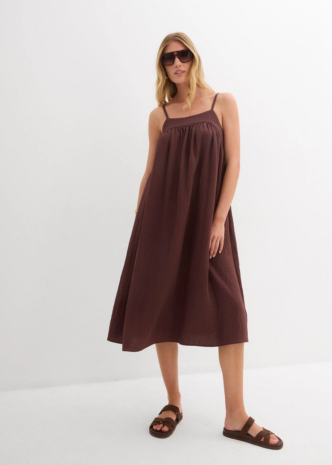 Robe à fines bretelles en viscose mélangée - 2