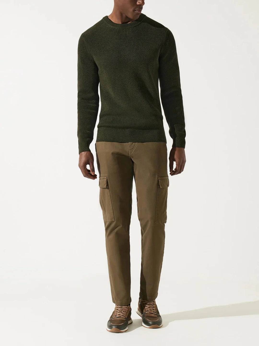 IZAC - Pull col rond kaki