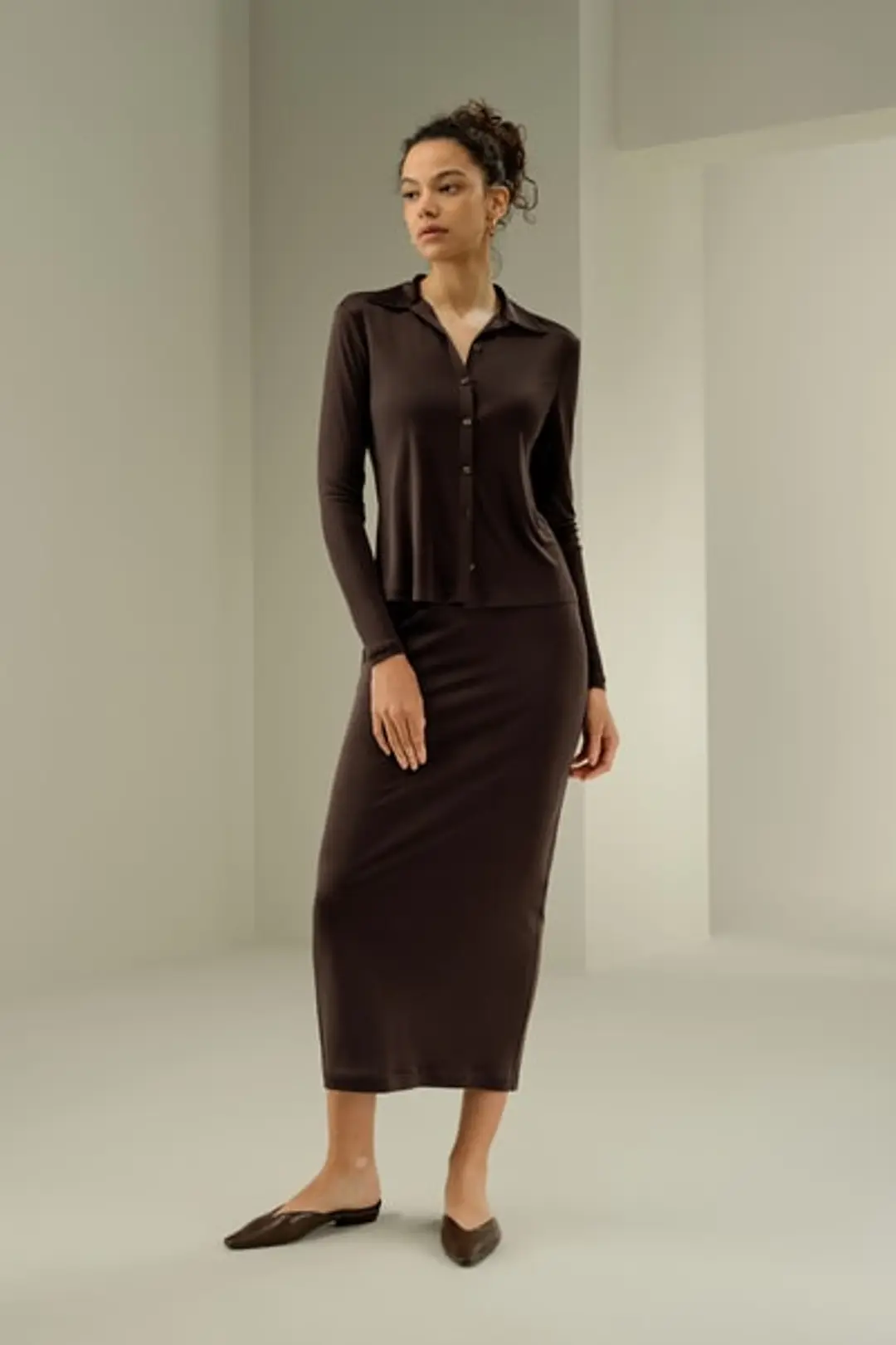 LILYSILK Jupe Midi Élégante En Soie Tissu Lavable En Machine Soie De Mûrier Texture Luxueuse Noir 42