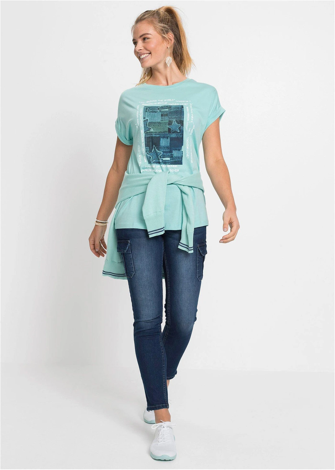 T-shirt doux en viscose mélangée