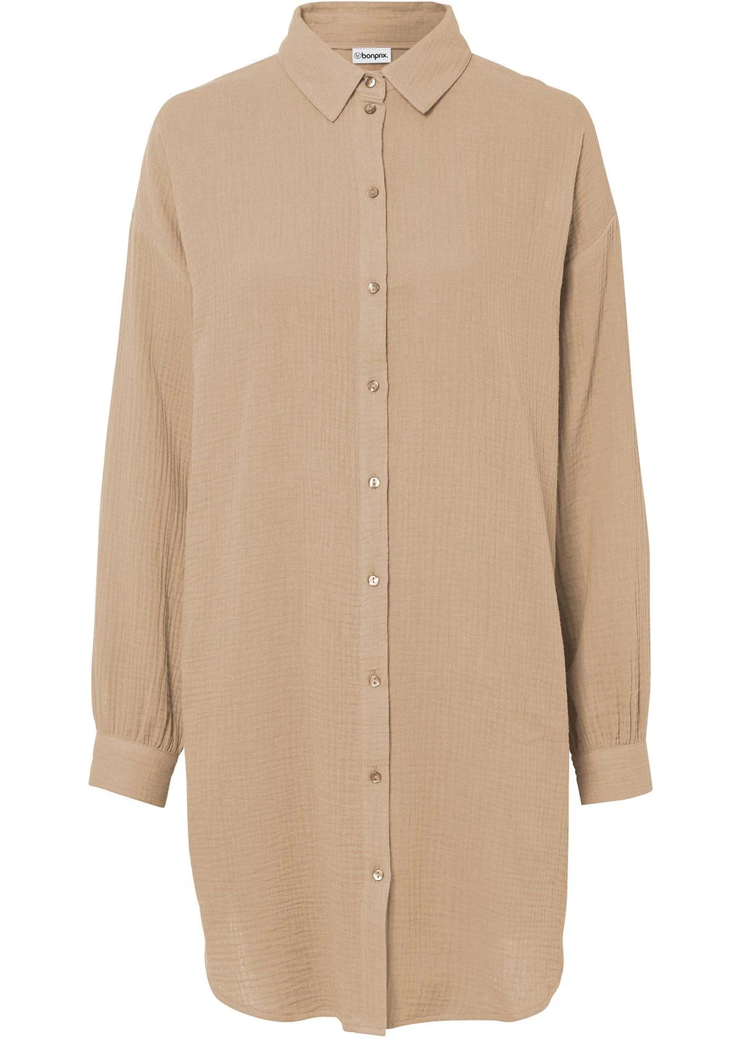 Chemisier long oversize en gaze de coton