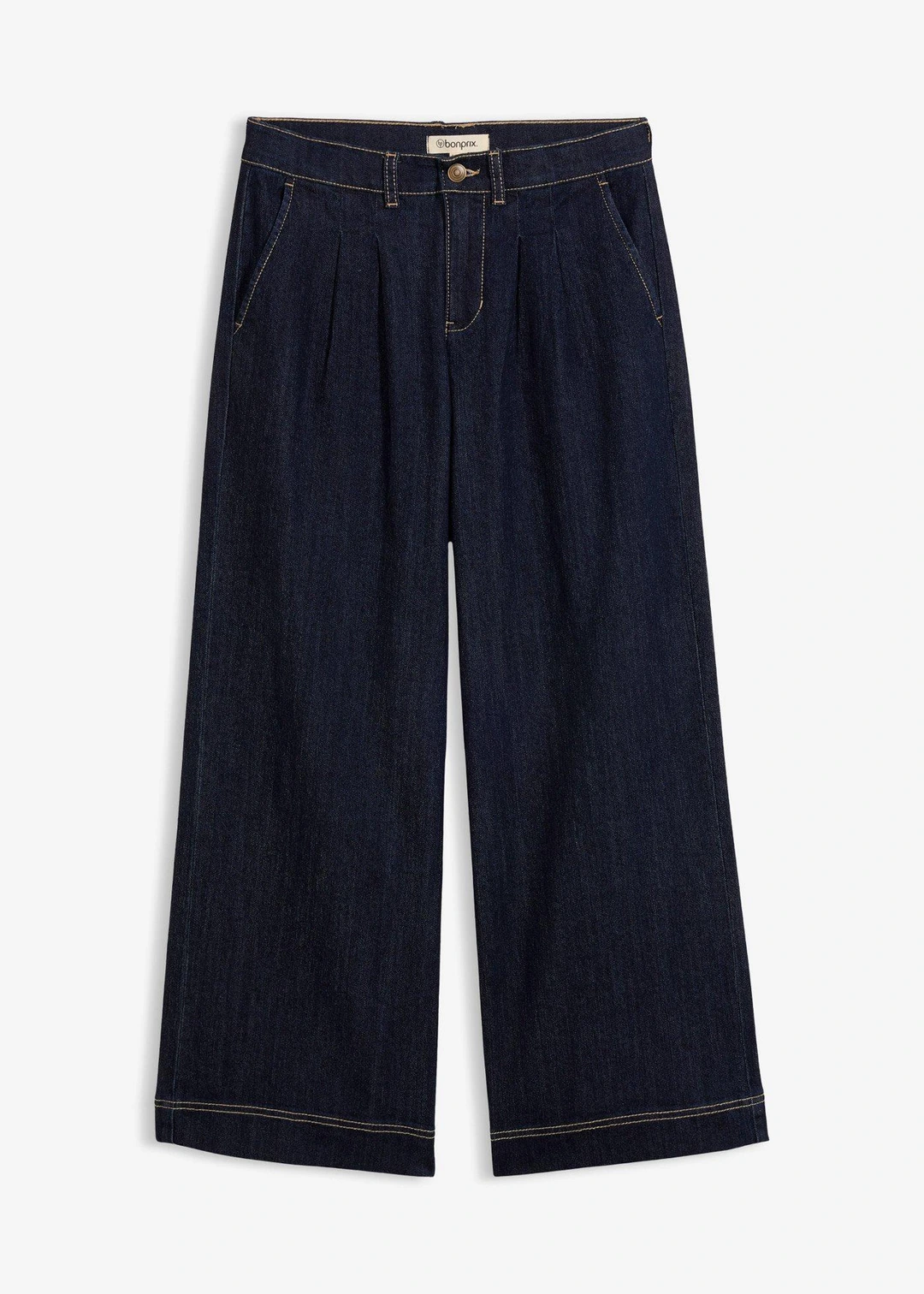 Jean large à taille haute élastiquée