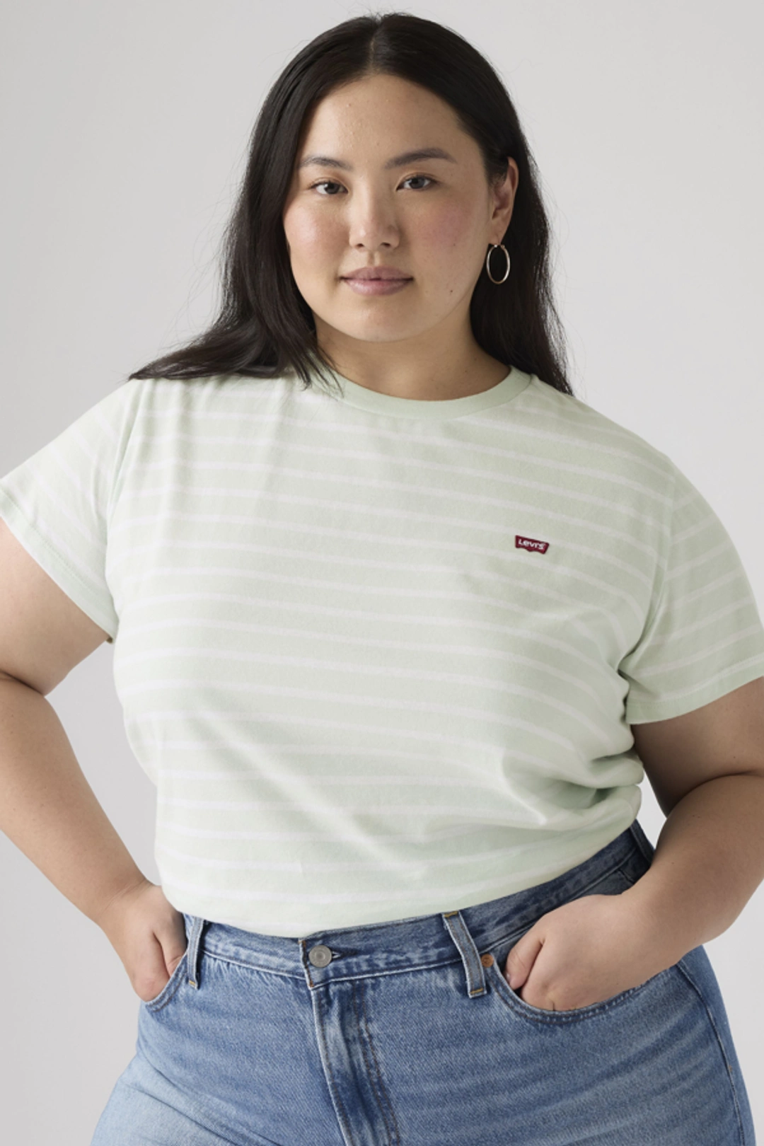 Levi's T Shirt Perfect (grandes Tailles) - Femme - Bleu / Emily Stripe Pale Blue - 4X