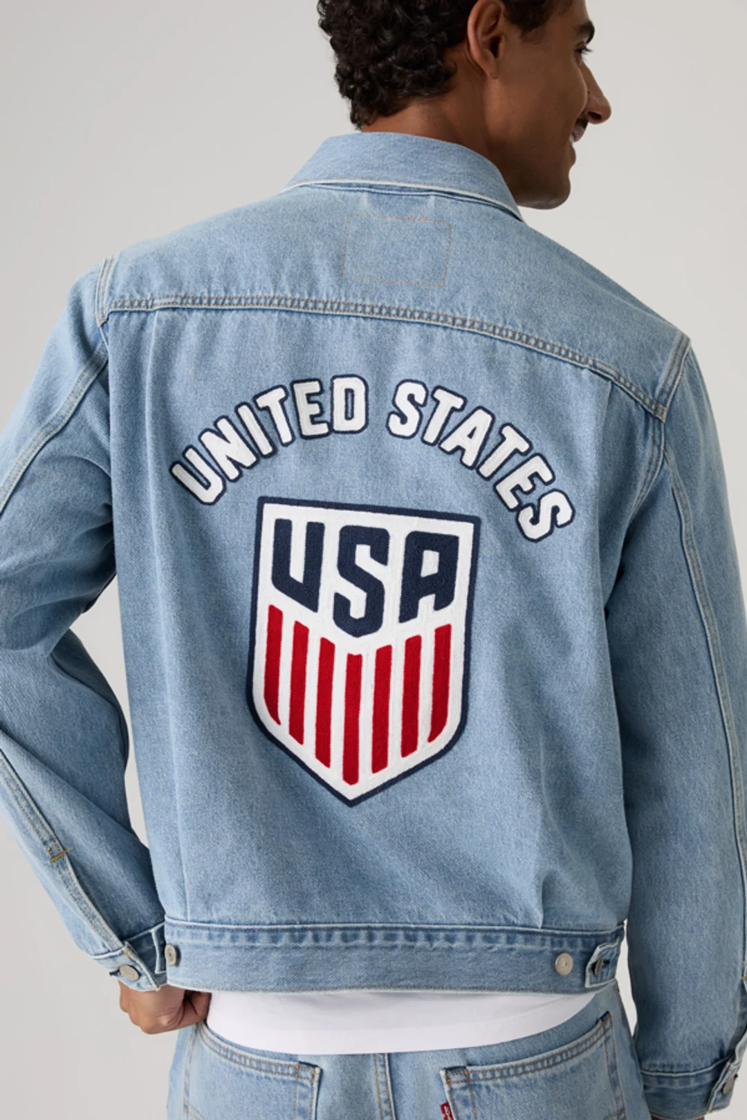 Veste Trucker Type II Levi's U. s. Soccer - Homme - Bleu / USA - 2XL - 2