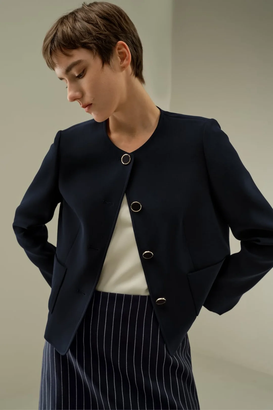 LILYSILK Veste Soie Coupe Carrée Noire T44 - Élégante & Respirante, Parfaite au Quotidien