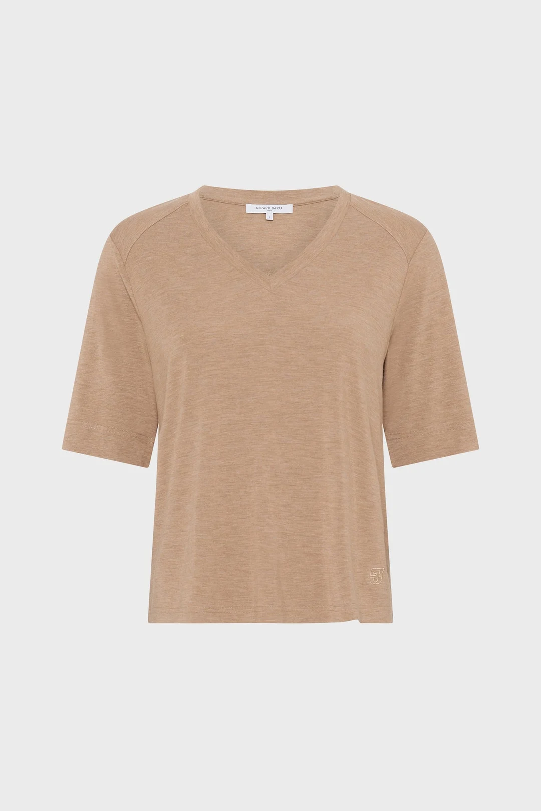 T-shirt V fluide - MALVINE - Caramel