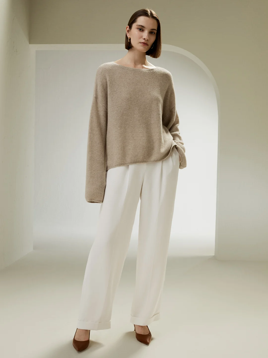 LILYSILK Pull Cachemire Et Soie Femme Rouge Stitch Jersey Inversé Soie Et Cachemire Cozy Et Confortable, Léger Et Doux S