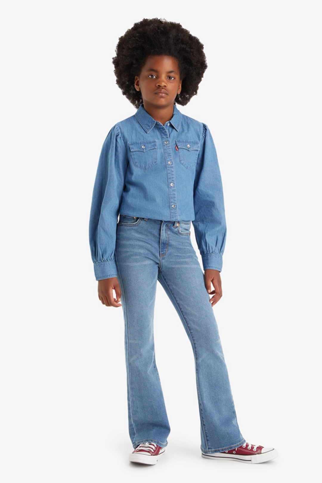 Levi's Jean 726 Taille Haute Crop Flare Ado - Femme - Bleu / Clean Getaway - 16A