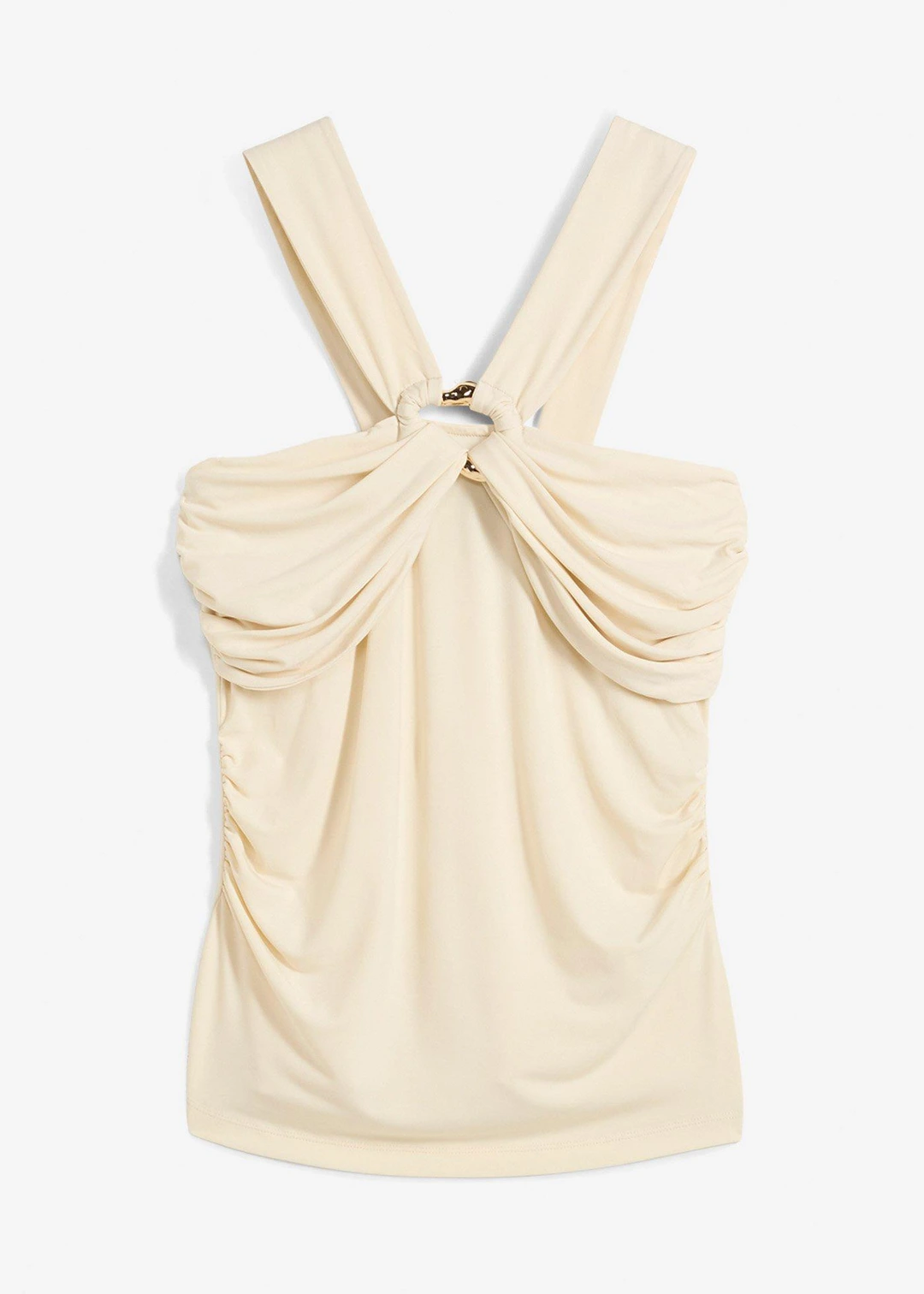 Top dos nu avec boucle en métal martelé