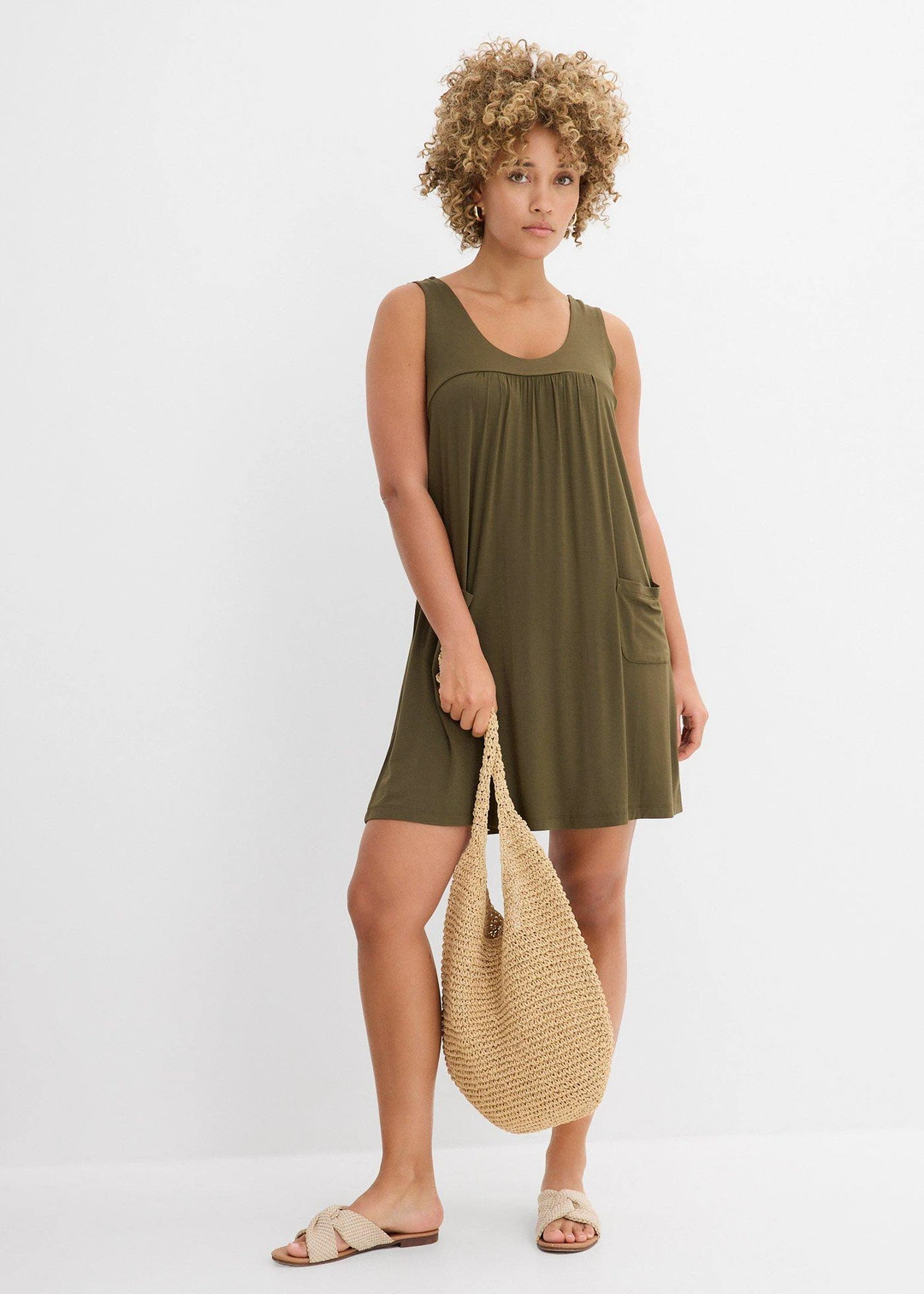 Robe courte en jersey en viscose douce
