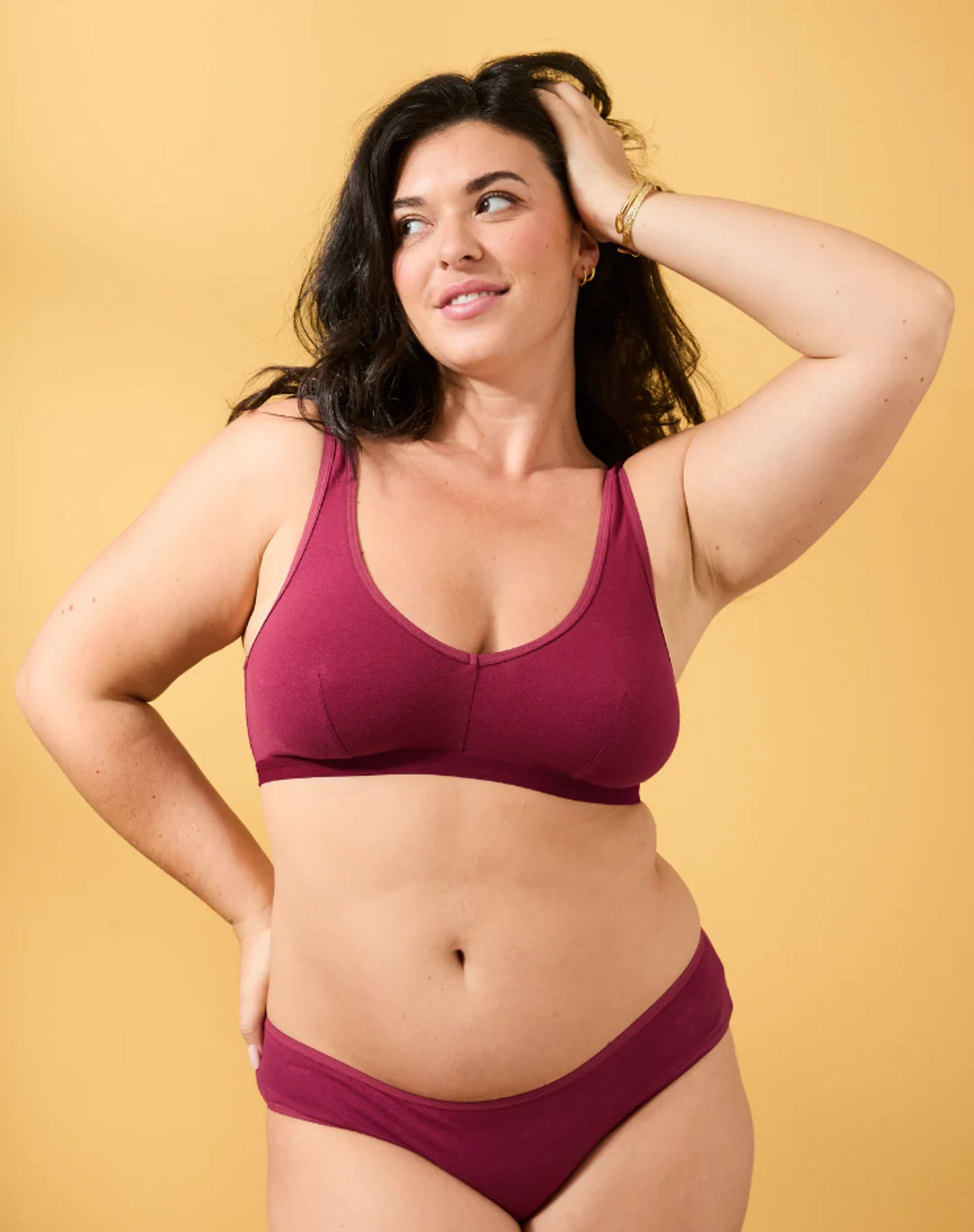 Brassière à pinces - Grenat - Bordeaux - Taille M - Lemahieu