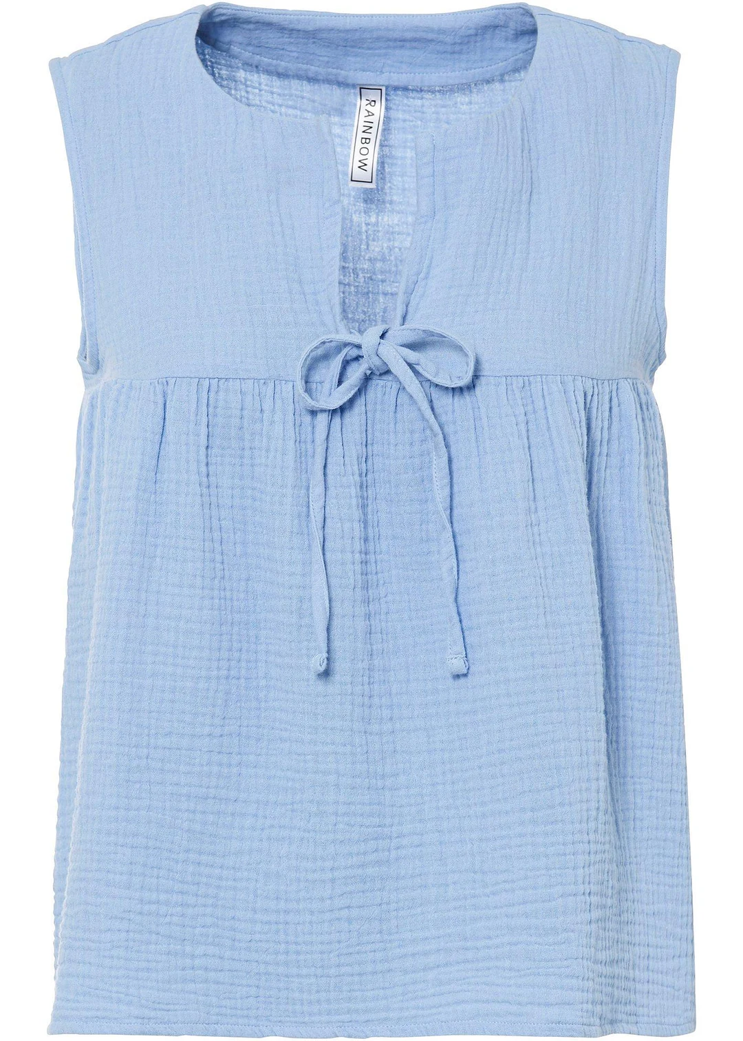 Blouse sans manches en gaze de coton